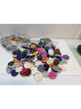 Yo Yo's for Quilting  Finished and fabric cut for more.